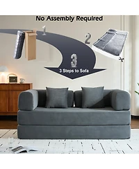 Streamdale Furniture Convertible Corduroy Sleeper Sofa Bed with Pillow