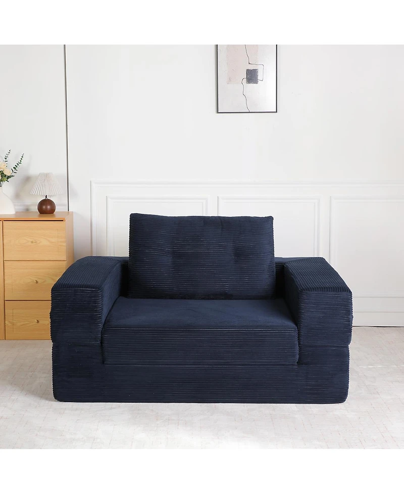 Streamdale Furniture Streamdale Compression Human Dog Sofa Bed for Adult & Pets, Modern Floor Couch w/ Pillow