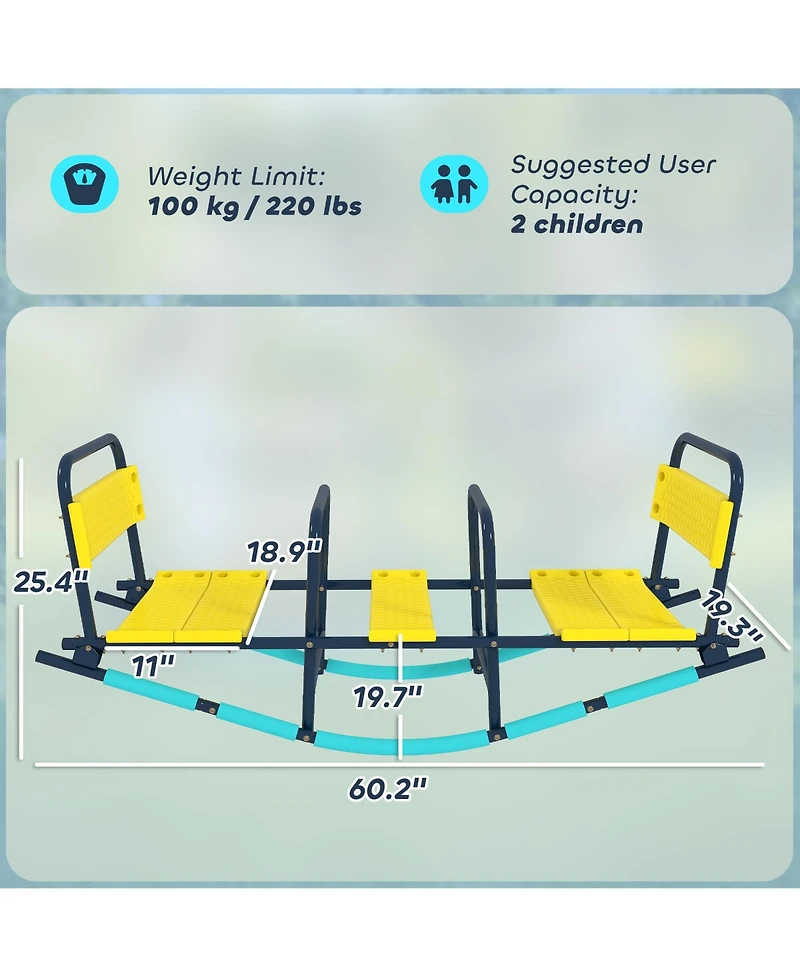 Qaba 2 in 1 Teeter Totter Seesaw for Kids Age 3-8 for Indoor Outdoor