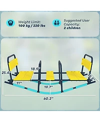 Qaba 2 in 1 Teeter Totter Seesaw for Kids Age 3-8 for Indoor Outdoor