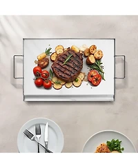 Ecooso 23 x 16 Inch Stainless Steel Griddle Plate for Gas Grill with Handles