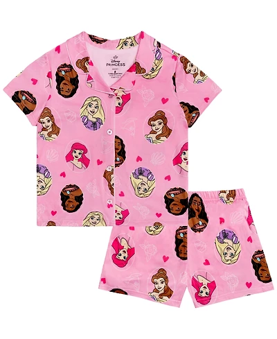 Disney Princess Girls' 4-10 Short-Sleeve Top and Shorts, 2-Piece Set
