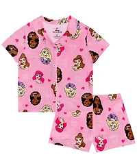 Disney Princess Girls' 4-10 Short-Sleeve Top and Shorts, 2-Piece Set