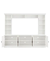 Streamdale Furniture 97.4"W 4-Piece Wall Unit Entertainment Center with Bookshelf for TVs Up to 70".