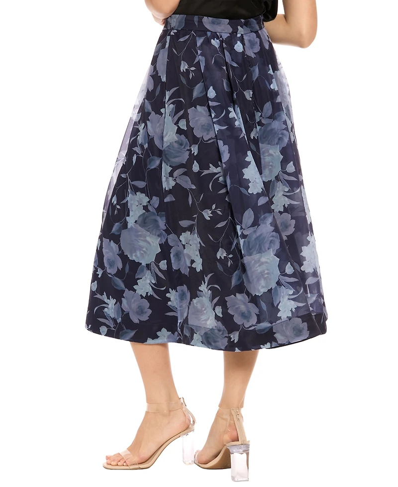 Muse Women's Pleated Printed Midi Skirt