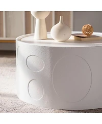 Streamdale Furniture Round Handcrafted Wooden Side Table, Sturdy Pedestal, Living Room Furniture