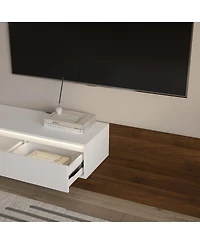 Streamdale Furniture Modern Tv Stand with Led Lights & Storage for Living Room