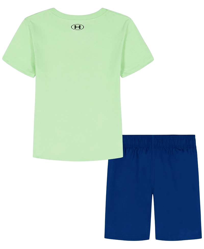 Under Armour Boys' 2T-7 Short-Sleeve T-Shirt and Shorts, 2-Piece Set