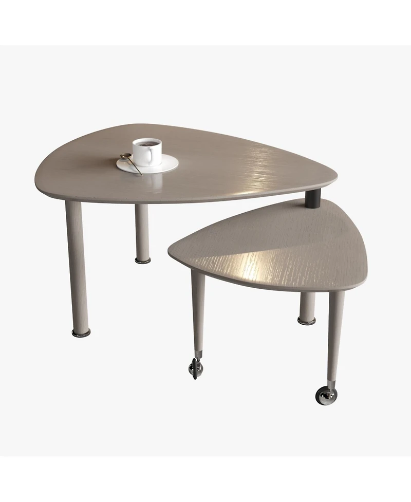 Streamdale Furniture Streamdale 360 Rotatable Coffee Table for Living Room, Solid Wood Legs, Modern Apartment Furniture