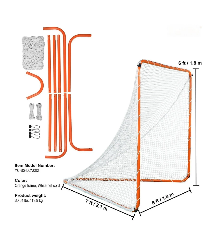 Mecale 6 x 6 Ft Lacrosse Goal with Steel Frame and Carry Bag