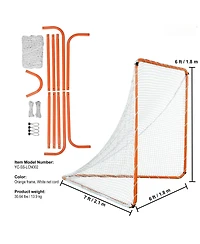 Mecale 6 x 6 Ft Lacrosse Goal with Steel Frame and Carry Bag