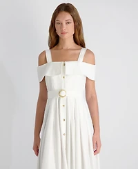 French Connection Women's Off-The-Shoulder Midi Shirtdress