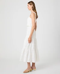 French Connection Women's Square-Neck Floral Eyelet Crop Top