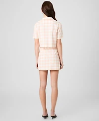 French Connection Women's Collared Gingham Crop Shirt