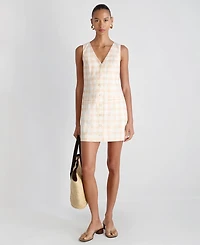 French Connection Women's V-Neck Gingham Mini Dress