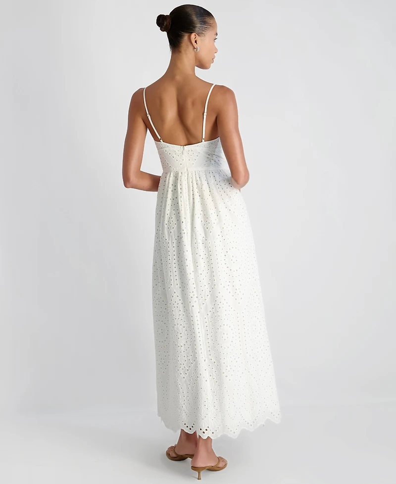 French Connection Women's V-Neck Trini Eyelet Maxi Dress