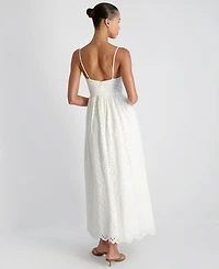French Connection Women's V-Neck Trini Eyelet Maxi Dress