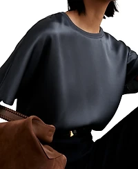 Reiss Women's Silk Short-Sleeve Top