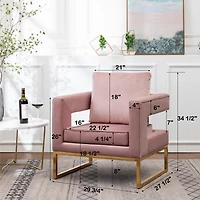 Streamdale Furniture Contemporary Upholstered Accent Arm Chair, Pink