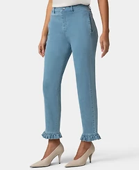 Hue Women's Ruffle Denim Skimmer Pull-On Sleepwear Pant