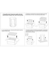 Streamdale Furniture Luxury Marble Hexagonal Side Table