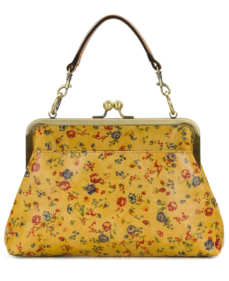 Patricia Nash Vione Leather Kisslock Frame Small Crossbody Bag