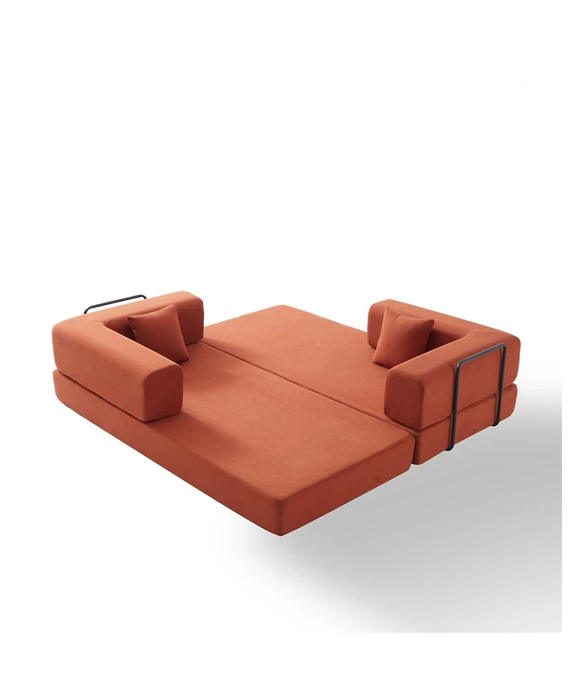 Streamdale Furniture Corduroy Convertible Sleeper Sofa Bed with Pillow