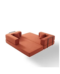 Streamdale Furniture Corduroy Convertible Sleeper Sofa Bed with Pillow
