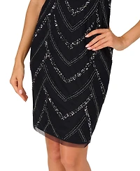 Adrianna Papell Women's Beaded Cap-Sleeve Sheath Dress