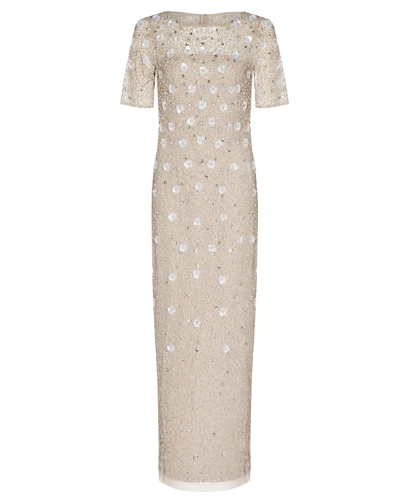 Adrianna Papell Embellished Floral Sheath Dress