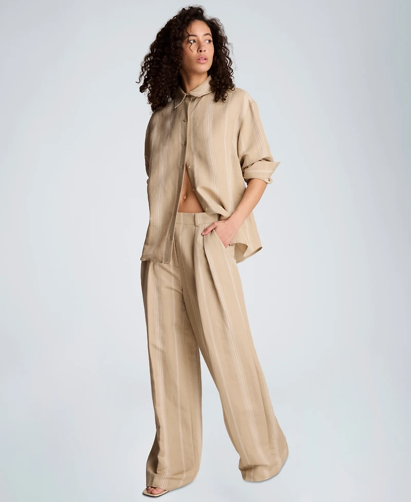 Kenneth Cole Women's Drop Shoulder Boyfriend Shirt