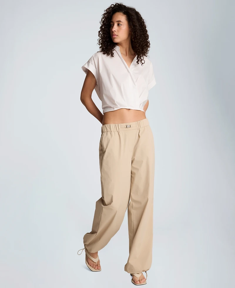 Kenneth Cole Women's Pull-On Wide-Leg Bungee Hem Pants