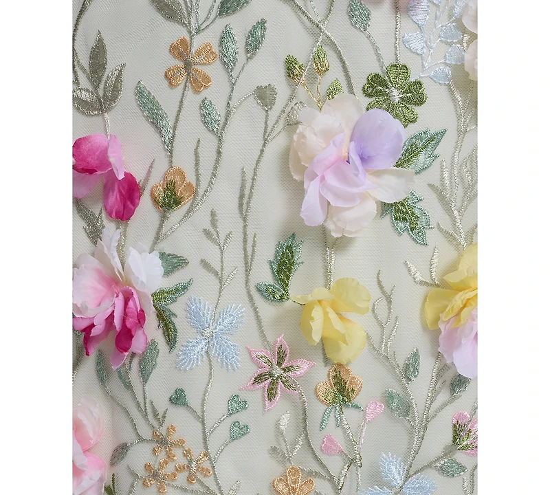 Eliza J Women's Sleeveless Mock Neck Floral Embroidered Dress