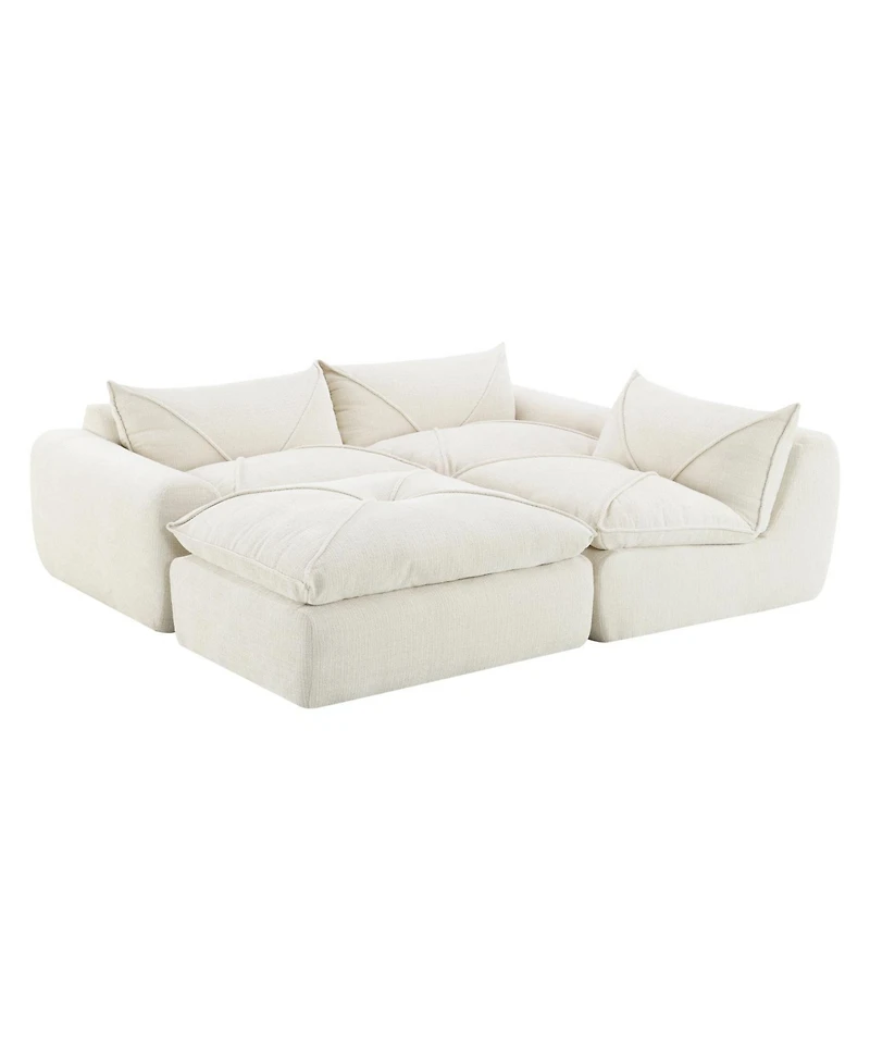 Streamdale Furniture 116" Fully Compressed Sofa - No Assembly Chenille