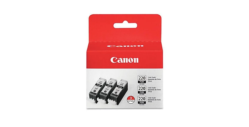 Canon Combo Triple Pack of Pgi-220BK Black Ink Tanks for Select Pixma iP, Mp, Mx Series Printers