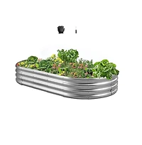 Slickblue Large Outdoor Metal Planter Box Open Bottom Design