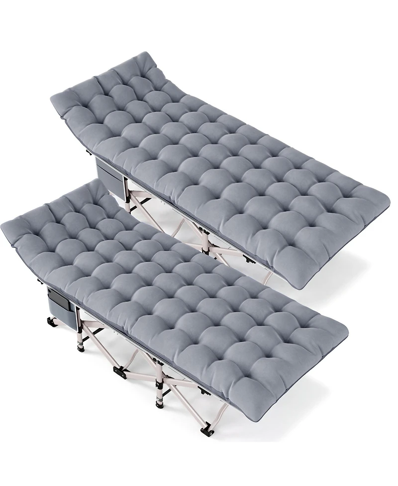 Skonyon 2-Piece Folding Bed & Camping Cots with Removable Cotton Mattress Indoor/Outdoor