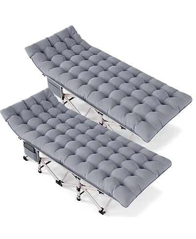 Skonyon 2-Piece Folding Bed & Camping Cots with Removable Cotton Mattress Indoor/Outdoor
