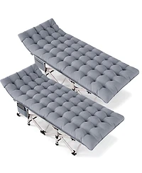 Skonyon 2-Piece Folding Bed & Camping Cots with Removable Cotton Mattress Indoor/Outdoor