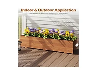 Slickblue Elevated Wooden Raised Garden Bed with Liner & Drainage