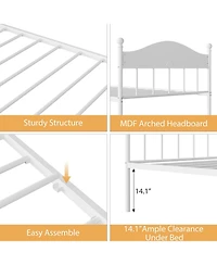 gaomon Daybed Metal Foldable Frame Double-Sized Sofa Bed Heavy Duty Steel for Living Room Bedroom Guest