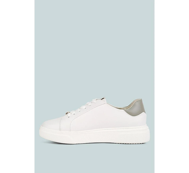 Schick Womens Lace Up Leather Sneakers