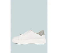 Schick Womens Lace Up Leather Sneakers