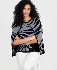 Anne Klein Women's Jacquard-Knit Short-Sleeve Cardigan Sweater