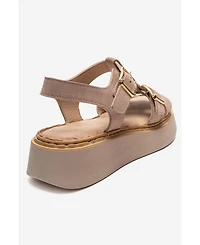 Forever & Always Shoes Women's Loin Leather Platform Sandal