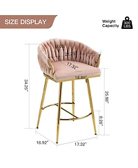 Rainsken Velvet Bar Stools Set of 2