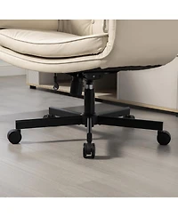 Streamdale Furniture Criss Cross Adjustable Armrests & Wheels Pu Lounge Vanity Desk Chair