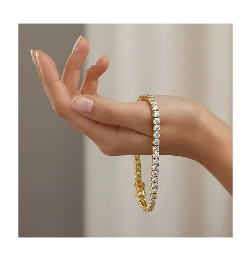 GiGiGirl Classic Sterling Silver Radiant Cubic Zirconia Tennis Bracelet