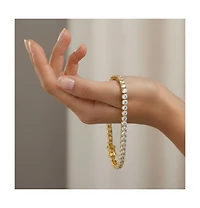 GiGiGirl Classic Sterling Silver Radiant Cubic Zirconia Tennis Bracelet