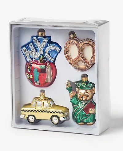 Holiday Lane Heritage Nyc Glass Figure Ornaments, Set of 4, Macy's Exclusive
